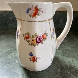 Vintage Kori Ware Hand Painted Floral Porcelain Creamer Small Pitcher 5 inch 12